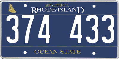 RI license plate 374433