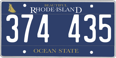 RI license plate 374435