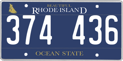 RI license plate 374436