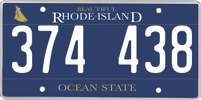 RI license plate 374438