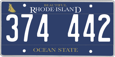 RI license plate 374442