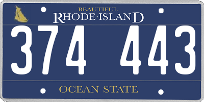RI license plate 374443