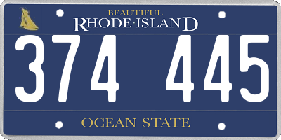 RI license plate 374445