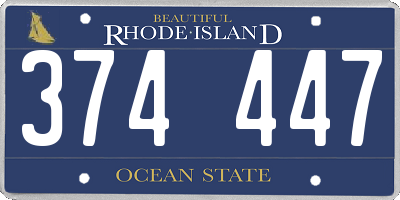 RI license plate 374447