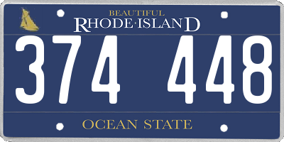 RI license plate 374448