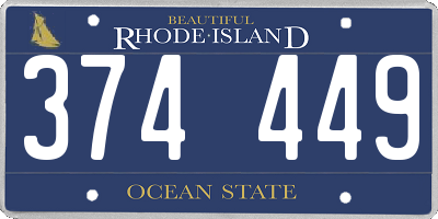 RI license plate 374449