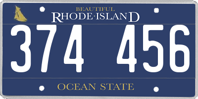 RI license plate 374456