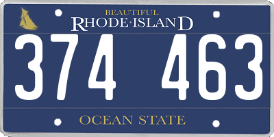RI license plate 374463
