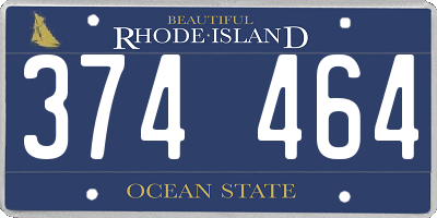 RI license plate 374464