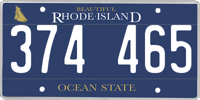 RI license plate 374465