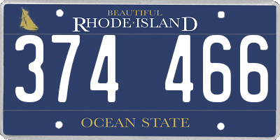 RI license plate 374466