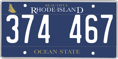 RI license plate 374467