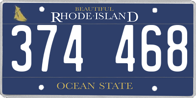 RI license plate 374468
