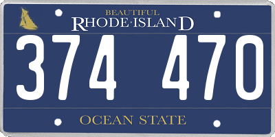 RI license plate 374470