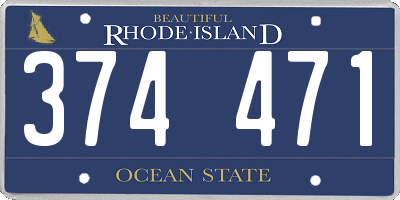 RI license plate 374471