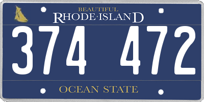 RI license plate 374472