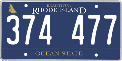 RI license plate 374477