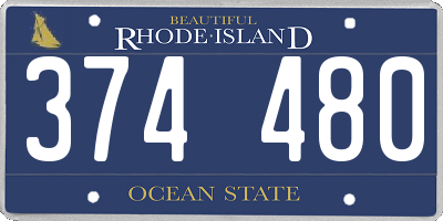 RI license plate 374480
