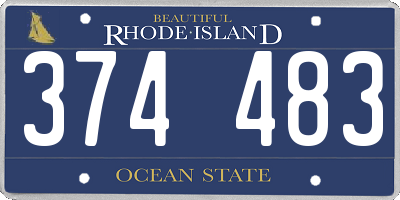 RI license plate 374483