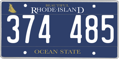 RI license plate 374485