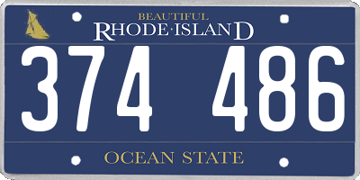 RI license plate 374486