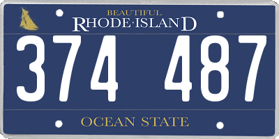 RI license plate 374487