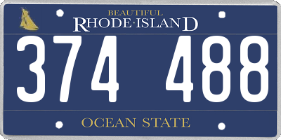 RI license plate 374488