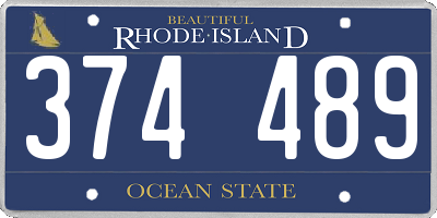 RI license plate 374489