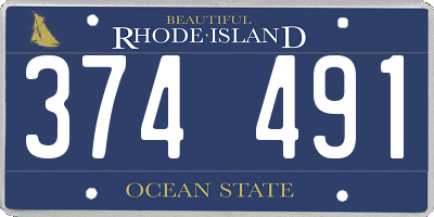 RI license plate 374491