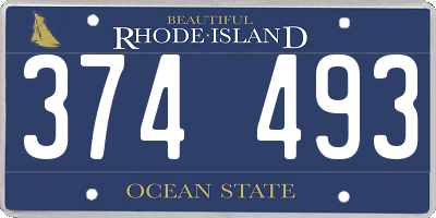 RI license plate 374493