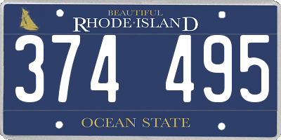 RI license plate 374495