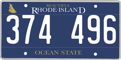 RI license plate 374496