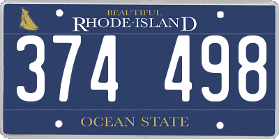 RI license plate 374498