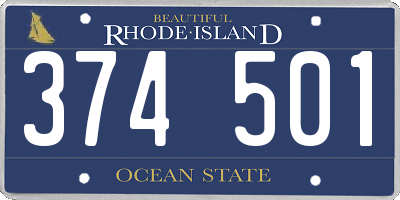 RI license plate 374501