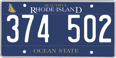 RI license plate 374502