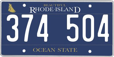 RI license plate 374504