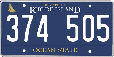 RI license plate 374505