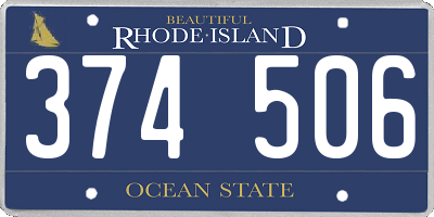 RI license plate 374506