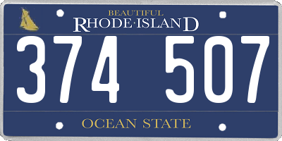 RI license plate 374507