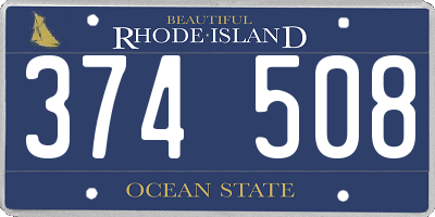 RI license plate 374508