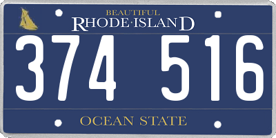 RI license plate 374516