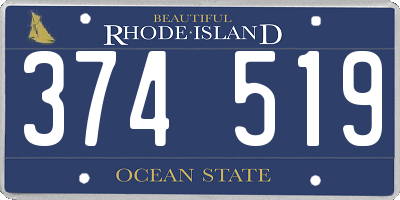 RI license plate 374519