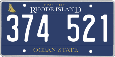 RI license plate 374521