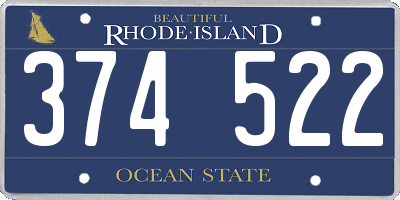 RI license plate 374522
