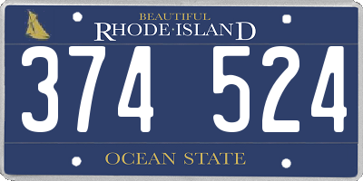 RI license plate 374524