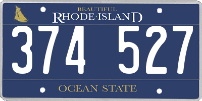 RI license plate 374527