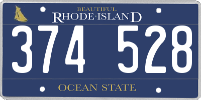 RI license plate 374528