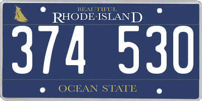 RI license plate 374530
