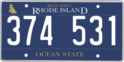 RI license plate 374531
