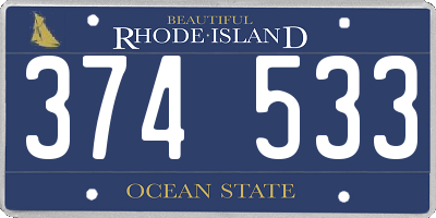 RI license plate 374533